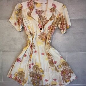 Free People Cream Floral Mini Dress